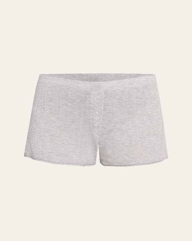 Otamendi Lace-Trim Pointelle Knit Boxer Shorts